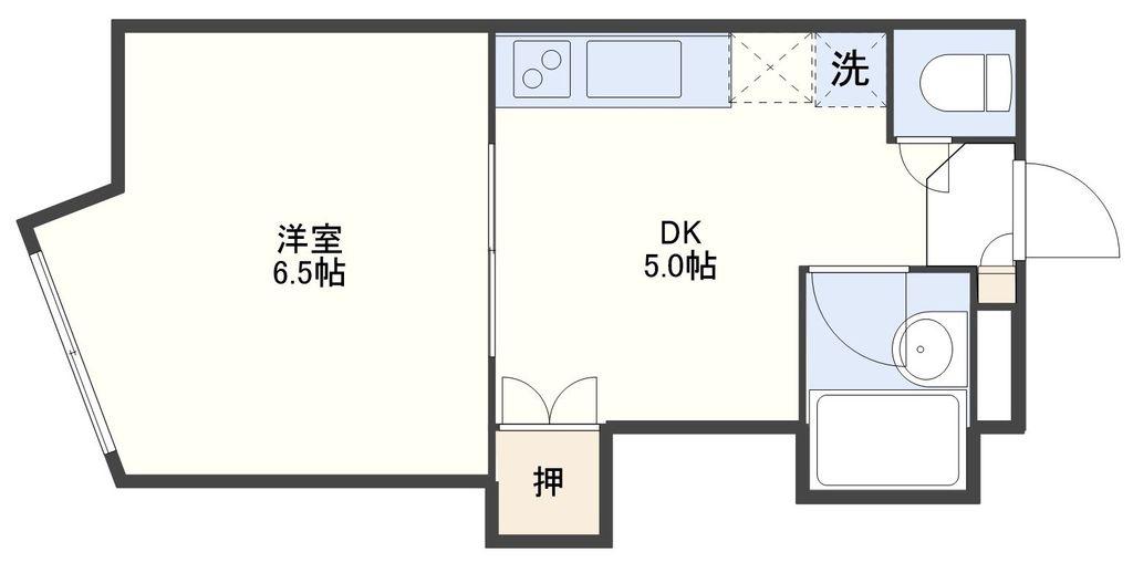 デュアルピークス(1DK/1階)の間取り写真
