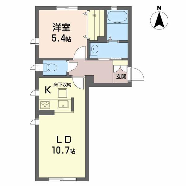リラフォート(1LDK/1階)の間取り写真