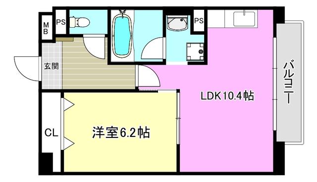 サクシード胤(1LDK/2階)の間取り写真