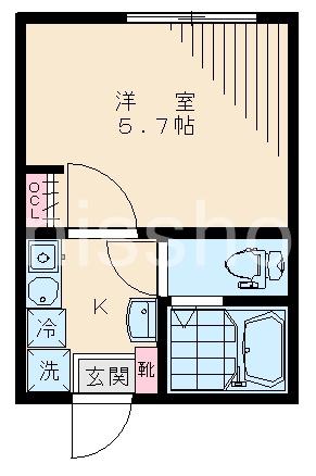 プルメリア桜台(1K/1階)の間取り写真