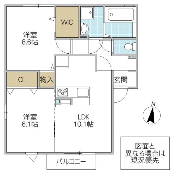 グランマーレ L(2LDK/2階)の間取り写真