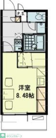 レオパレス中町(1K/1階)の間取り写真