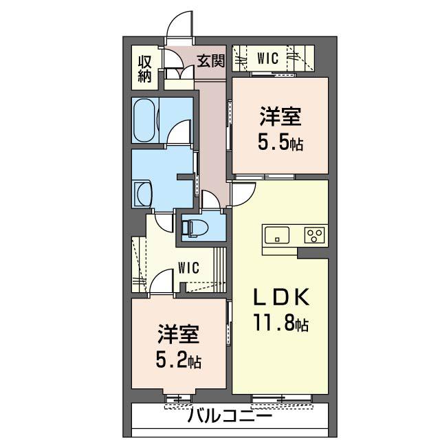 マニフィークサージュ(2LDK/2階)の間取り写真