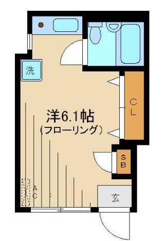 アパートメントアドニス(ワンルーム/1階)の間取り写真