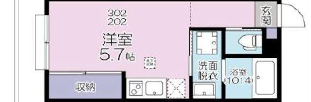マウナケア大宮(1K/1階)の間取り写真