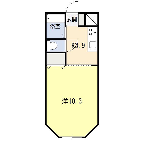 アーバン38(1K/3階)の間取り写真
