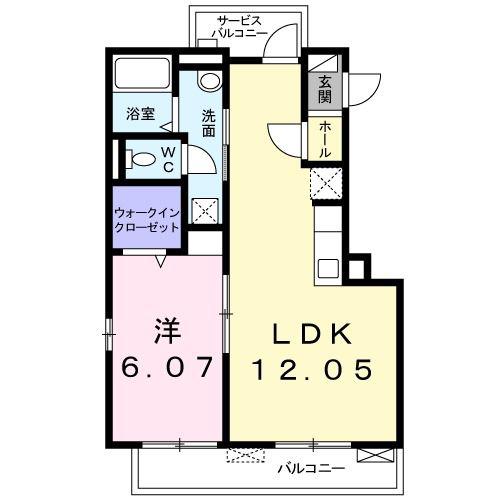 ブリーロ(1LDK/2階)の間取り写真