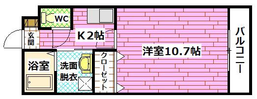 サンライク三好(1K/4階)の間取り写真