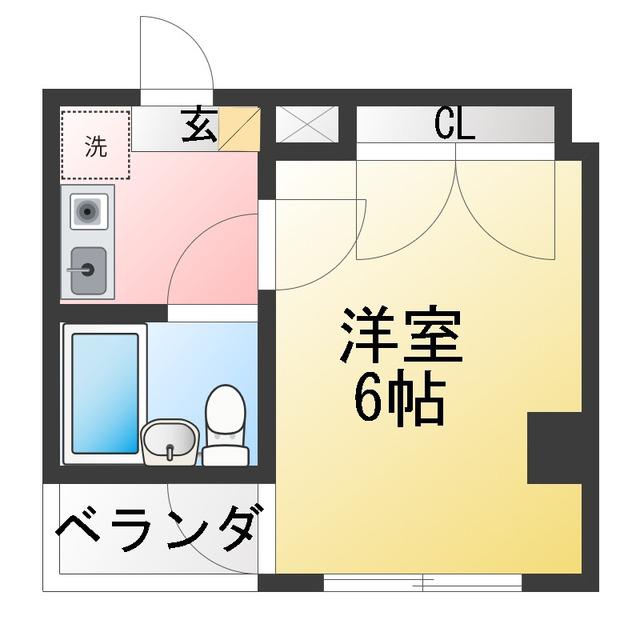 ボヘミアンテラス(1K/3階)の間取り写真