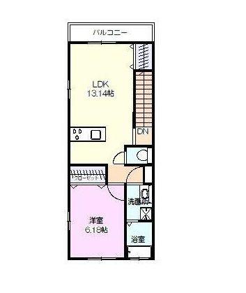 LIEN(1LDK/2階)の間取り写真