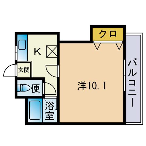 シャルマン21(1K/1階)の間取り写真