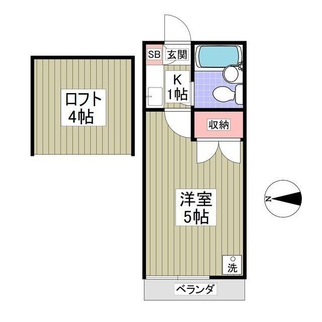 ロゼリア(1K/1階)の間取り写真