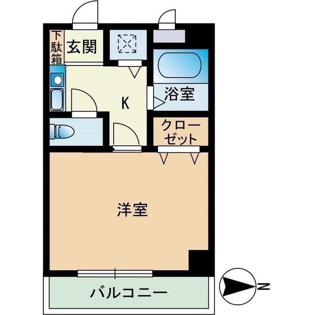 西新IGビレッジ(1K/2階)の間取り写真