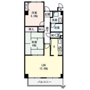 シティーコート塚本(2LDK/2階)の間取り写真