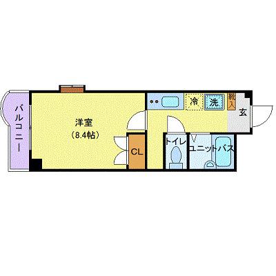NASIC柏(1K/5階)の間取り写真