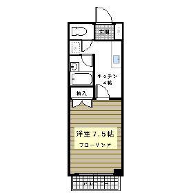 コーポラス駒の湯(1K/3階)の間取り写真