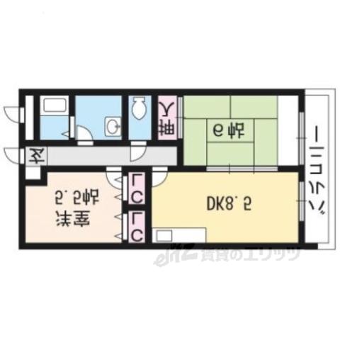 ラスヌベス(2LDK/3階)の間取り写真
