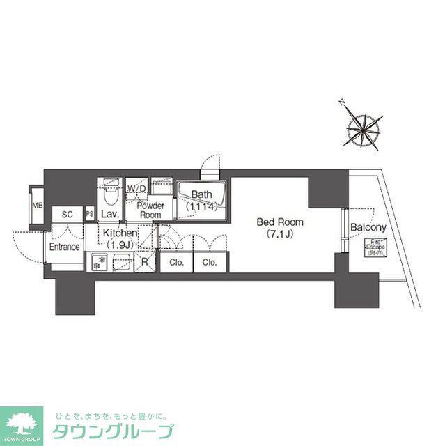 コンフォリア東大井I(1K/4階)の間取り写真