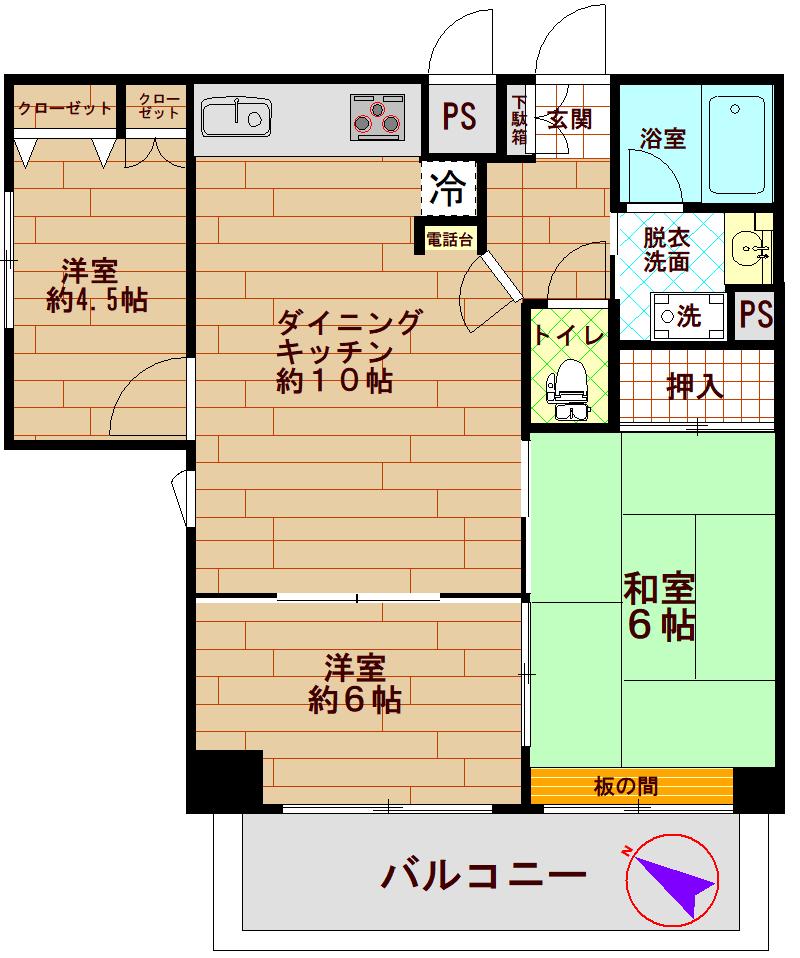 サンハロー横須賀中央駅前(3DK/5階)の間取り写真