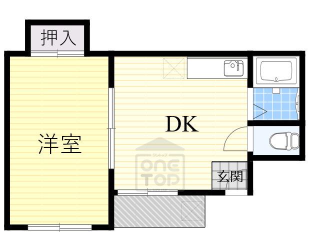 シャトル桜塚(1DK/2階)の間取り写真