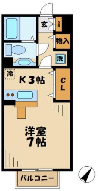 ボナール丸重(ワンルーム/2階)の間取り写真