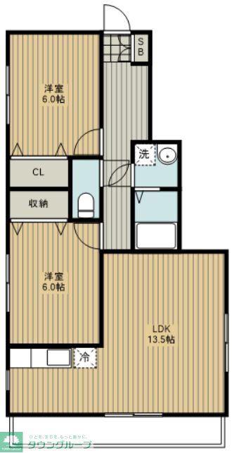 MIKIハイツII(2LDK/1階)の間取り写真