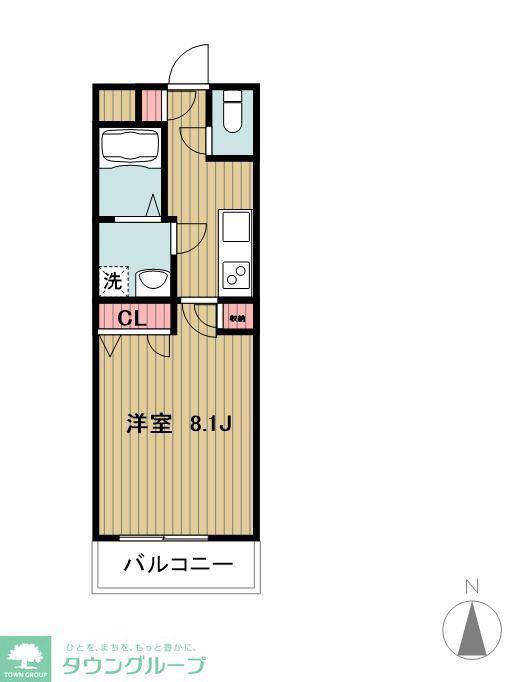 メゾン・クレールB(1K/2階)の間取り写真