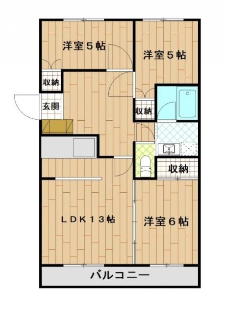 ダイユウグリーンレジデンス(3LDK/2階)の間取り写真
