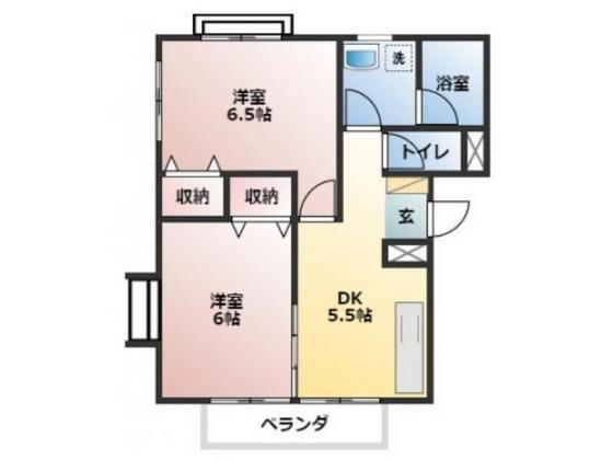 パレスサンシャイン(2DK/3階)の間取り写真