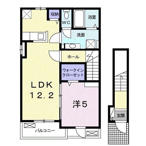グラン・ジュテ(1LDK/2階)の間取り写真