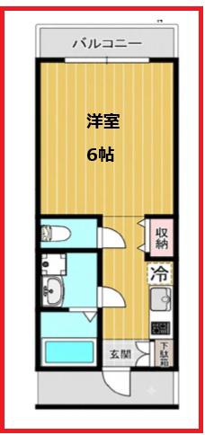 リンクス志茂(ワンルーム/5階)の間取り写真