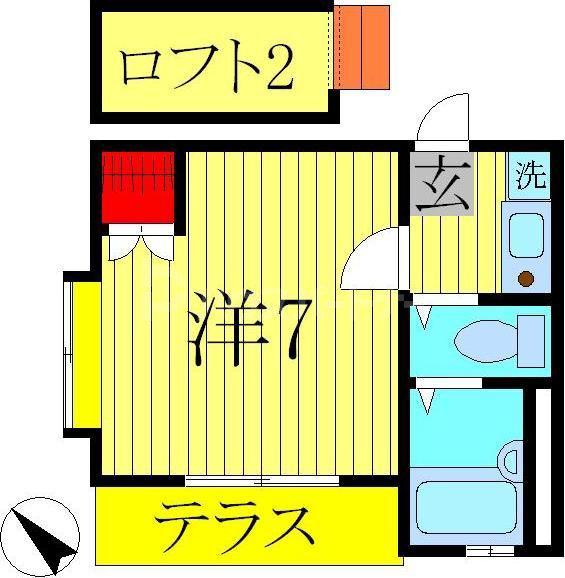 ルミエール(1K/1階)の間取り写真
