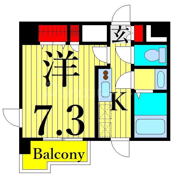 GRANPASEO田端B(1K/5階)の間取り写真