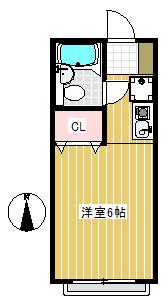 ハイツタケムラ(ワンルーム/2階)の間取り写真