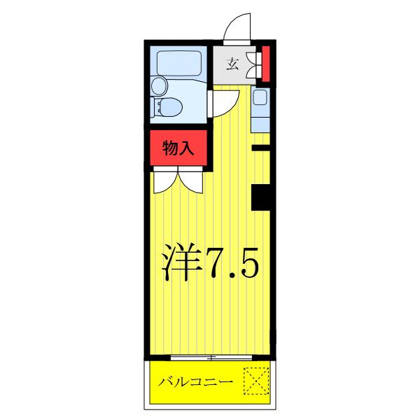 第5小野ビル(ワンルーム/2階)の間取り写真