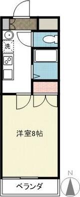 スクエア瑞穂南(1K/4階)の間取り写真