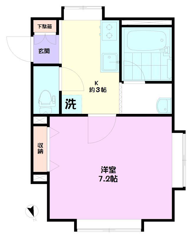 オリーブハウス(1K/1階)の間取り写真