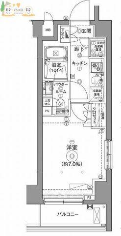 セジョリ川崎(1K/8階)の間取り写真