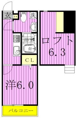 SIZZLE 01 シズルゼロイチ(1K/2階)の間取り写真