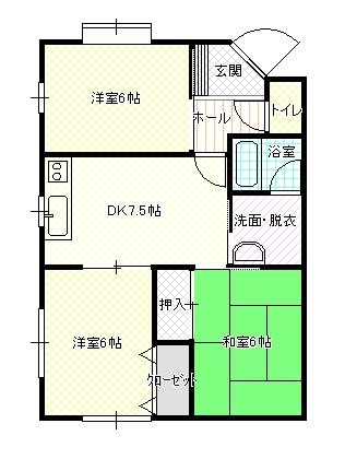 ハインツシマI(3DK/2階)の間取り写真