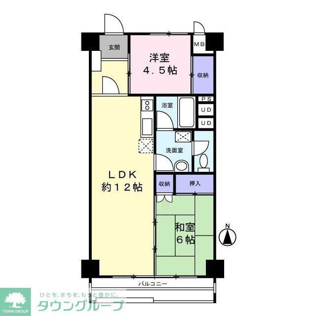 サニーコート東中野(2LDK/8階)の間取り写真