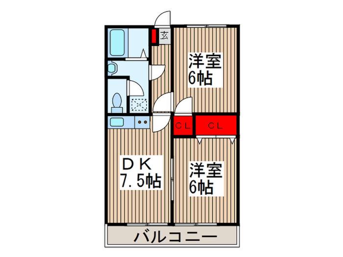 埼玉高速鉄道 川口元郷駅 徒歩9分 2階建 築27年(2DK/2階)の間取り写真
