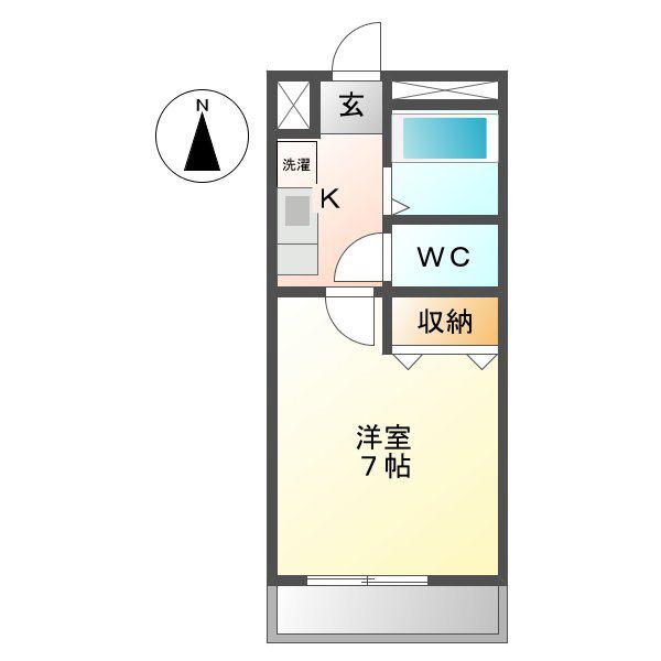 GRACIA ENDO(1K/2階)の間取り写真