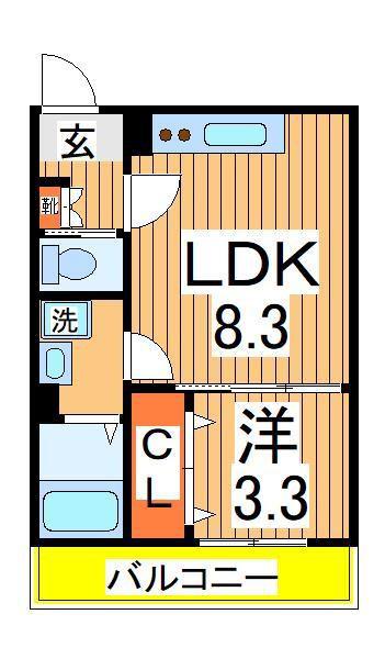 AJ南柏サウスⅠ(1LDK/1階)の間取り写真