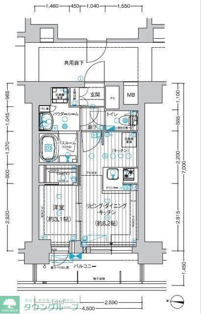 プレサンスレイズ鶴舞公園(1LDK/14階)の間取り写真