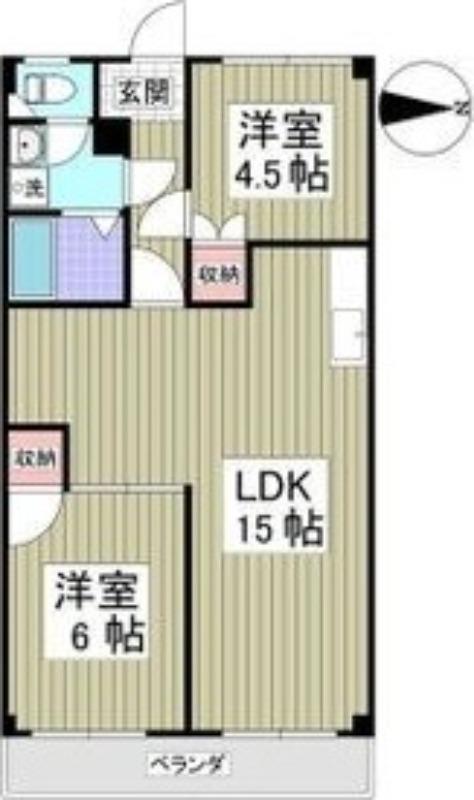 諏訪パークハウス(2LDK/1階)の間取り写真