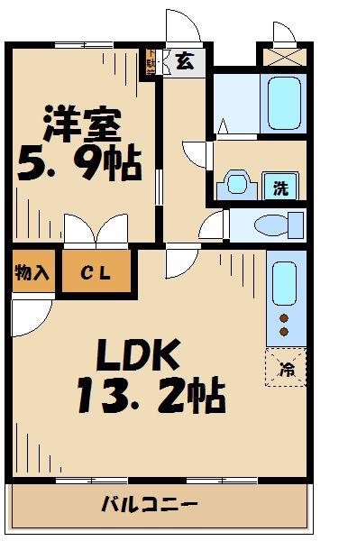 シャトー・ル・レーヴ壱番館(1LDK/1階)の間取り写真