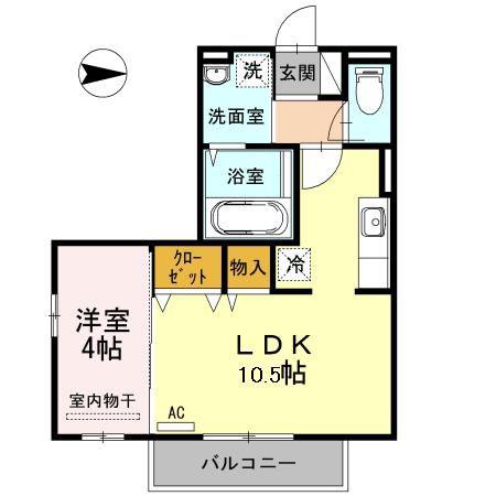 リトルピア(1LDK/2階)の間取り写真