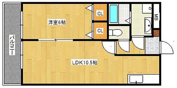 シーベル(1LDK/4階)の間取り写真