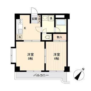 シエナ仙台I(2DK/2階)の間取り写真